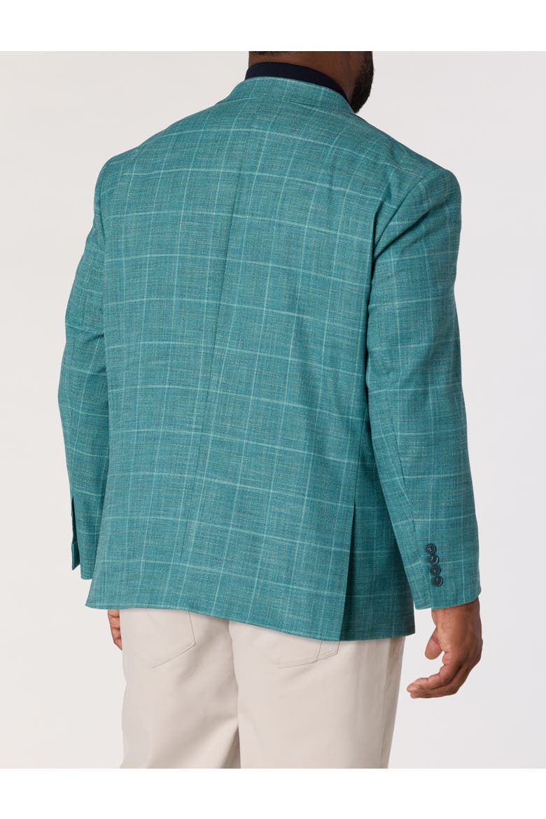 Big & Tall  Textured Windowpane Sport Coat, Alternate, color, TEAL