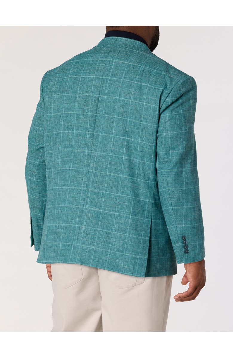 Oak Hill by DXL Big & Tall  Textured Windowpane Sport Coat, Alternate, color, Teal