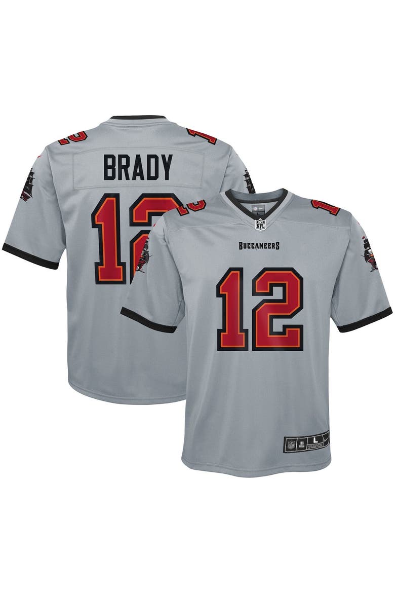 Youth Nike Tom Brady Gray Tampa Bay Buccaneers Inverted Team Game Jersey, Main, color, Gray