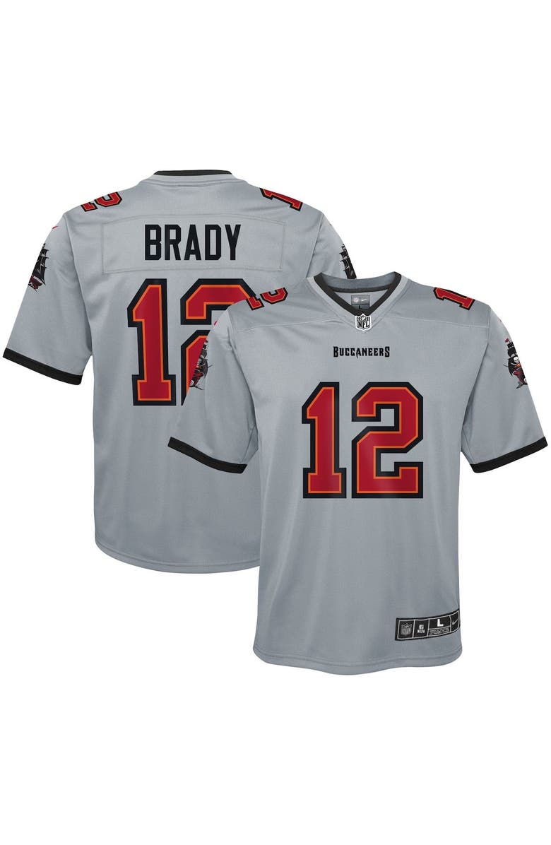 Nike Youth Nike Tom Brady Gray Tampa Bay Buccaneers Inverted Team Game Jersey, Main, color, 