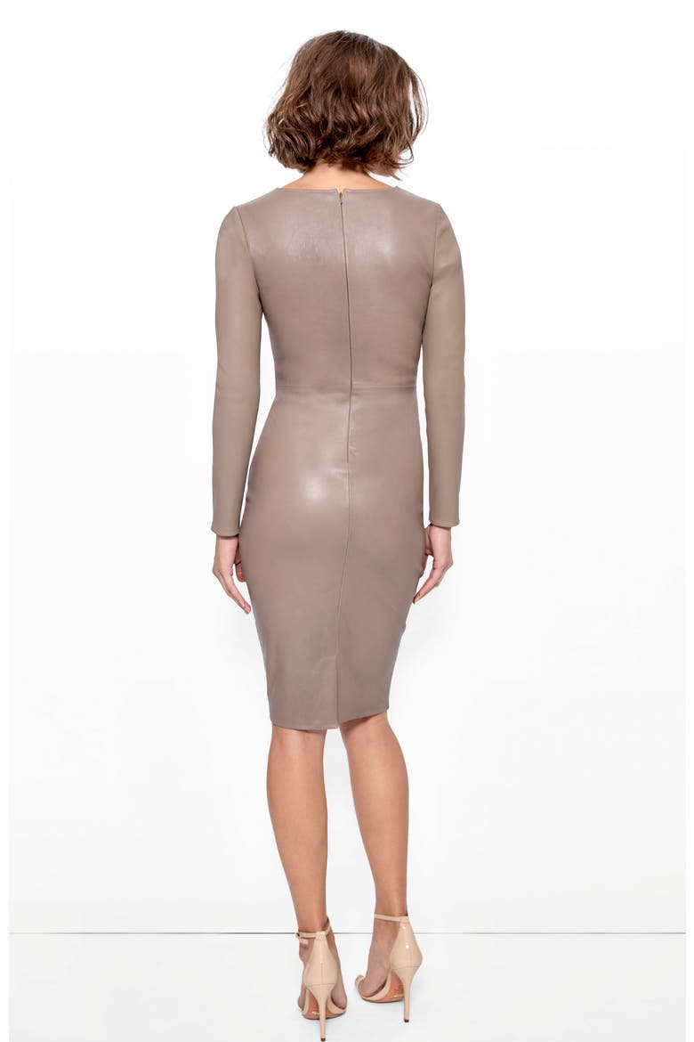 Mrs. Smith Stretch Leather Dress, Alternate, color, Truffle