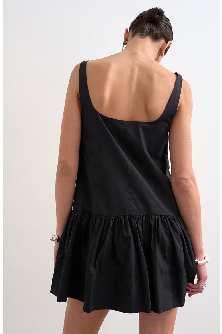 Drop Waist Cotton Poplin Minidress, Alternate, color, BLACK