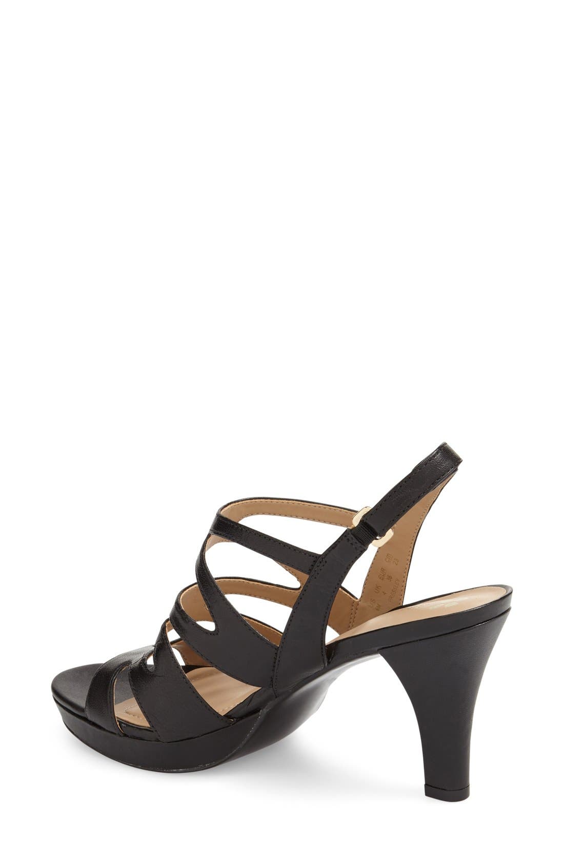 'Pressley' Slingback Platform Sandal, Alternate, color, BLACK LEATHER