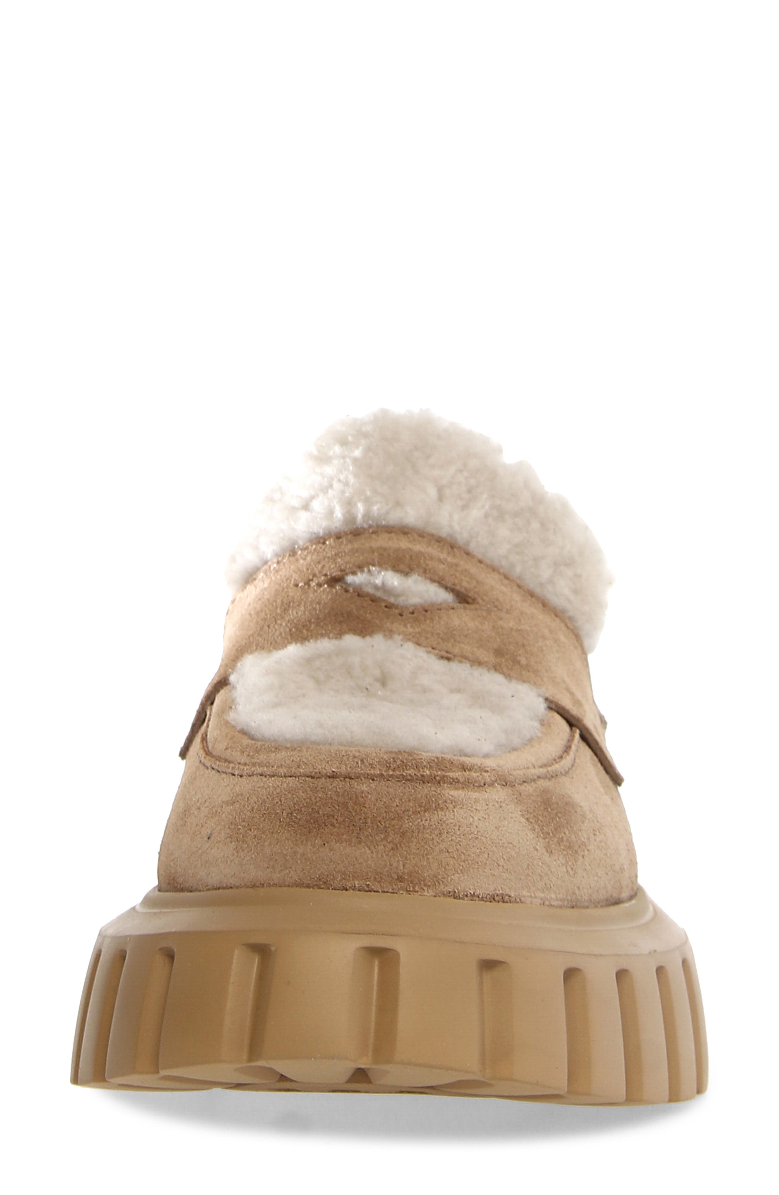Voile Blanche Grenelle Genuine Shearling & Suede Platform Loafer, Alternate, color, 