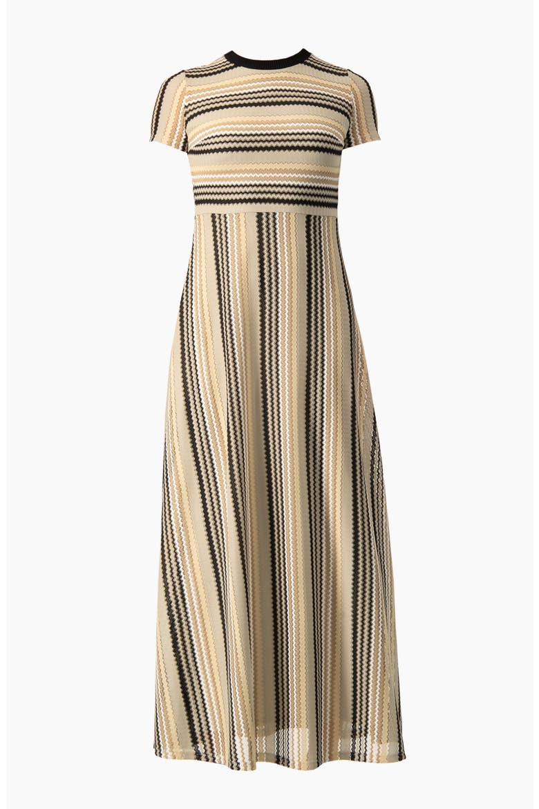 Chevron Stripe Crochet Knit Maxi Dress, Alternate, color, Beige