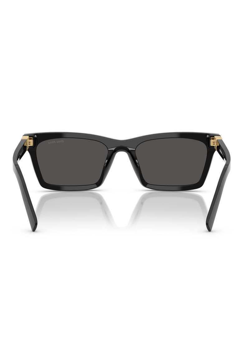 55mm Rectangular Sunglasses, Alternate, color, BLACK / DARK GREY