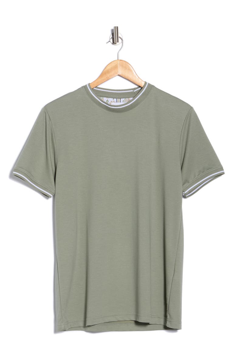 Tipped Crewneck T-Shirt, Alternate, color, LIGHT OLIVE