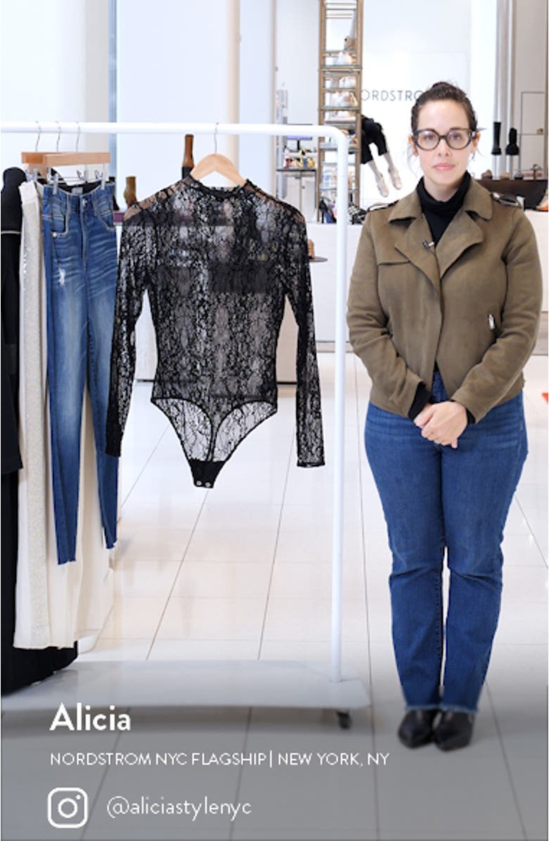 Sheer Lace Long Sleeve Bodysuit, sales video thumbnail