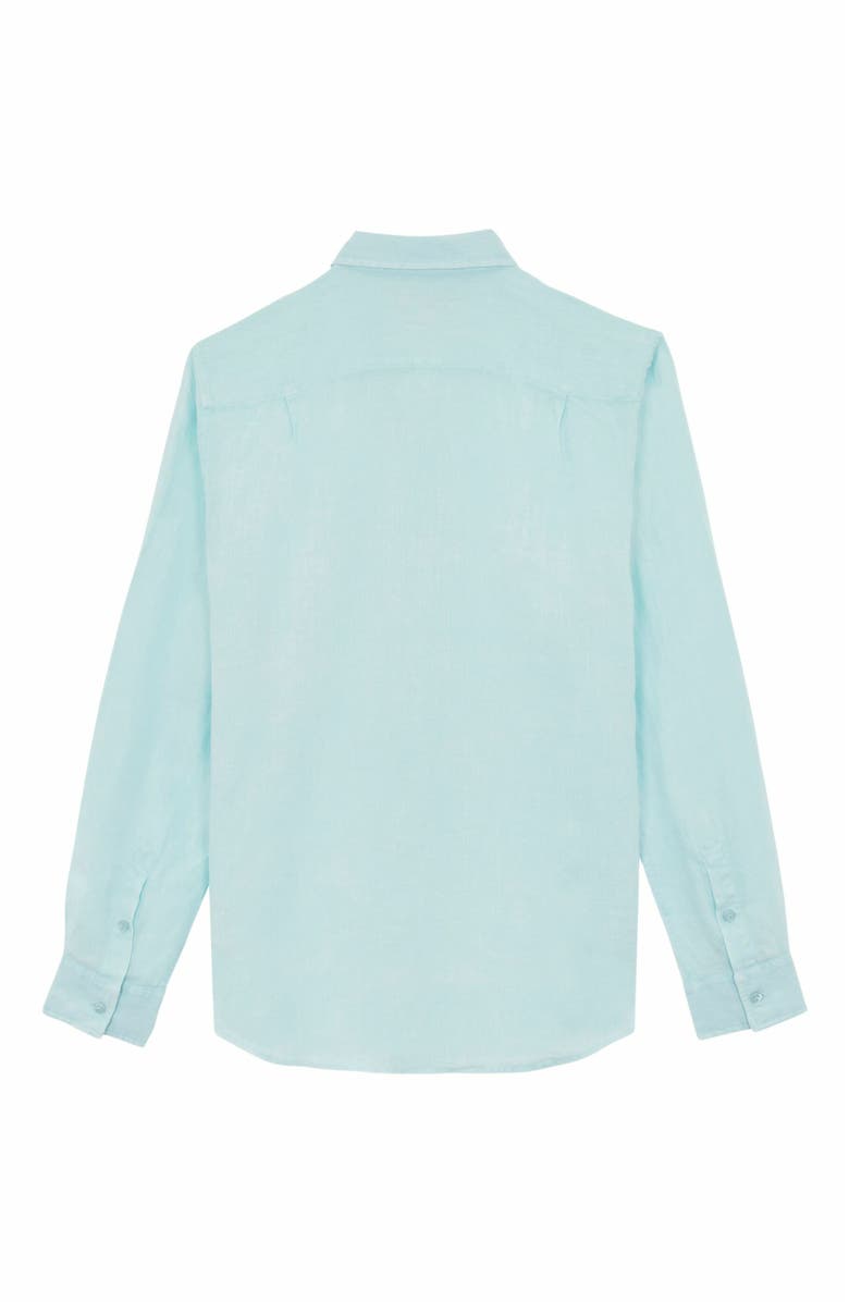 Vilebrequin Men's Natural Dye Linen Shirt, Alternate, color, Pacific