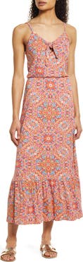 Loveappella Tie Front Maxi Sundress