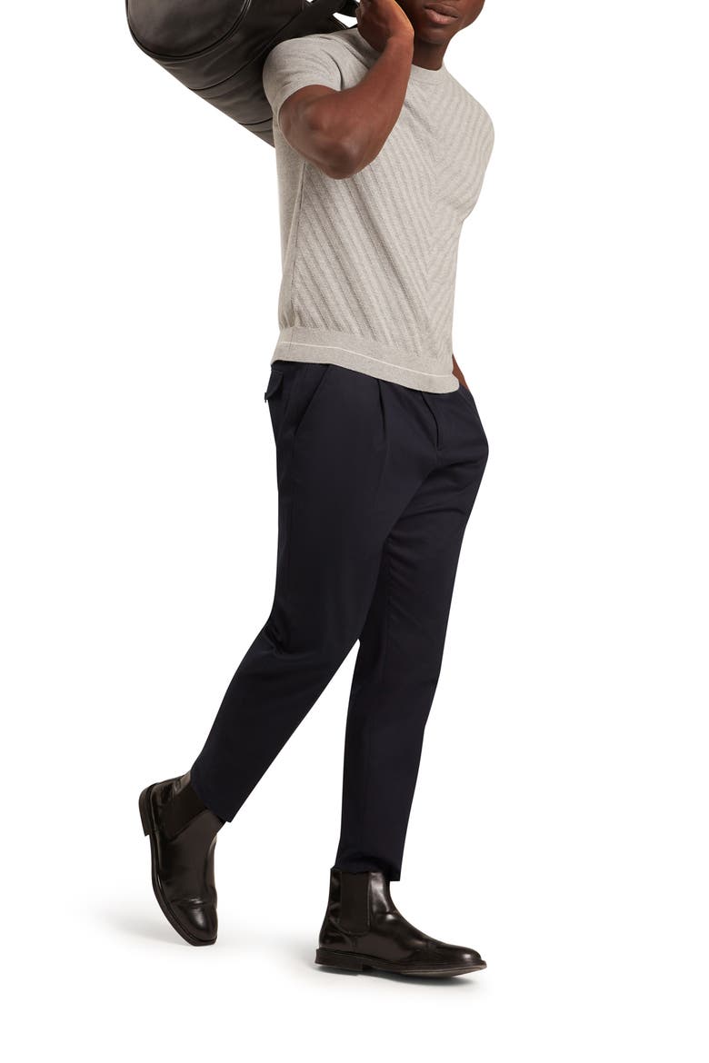Canon Chevron Texture Short Sleeve Cotton & Wool Crewneck Sweater, Alternate, color, LIGHT-GREY