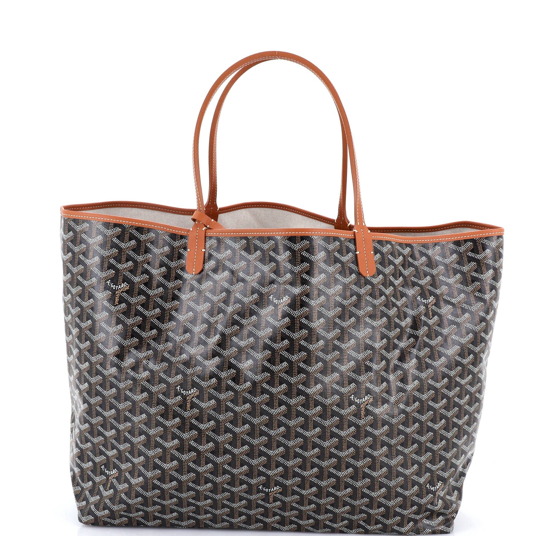 Pre-Owned Goyard Saint Louis Tote Coated Canvas GM, Main, color, Brown