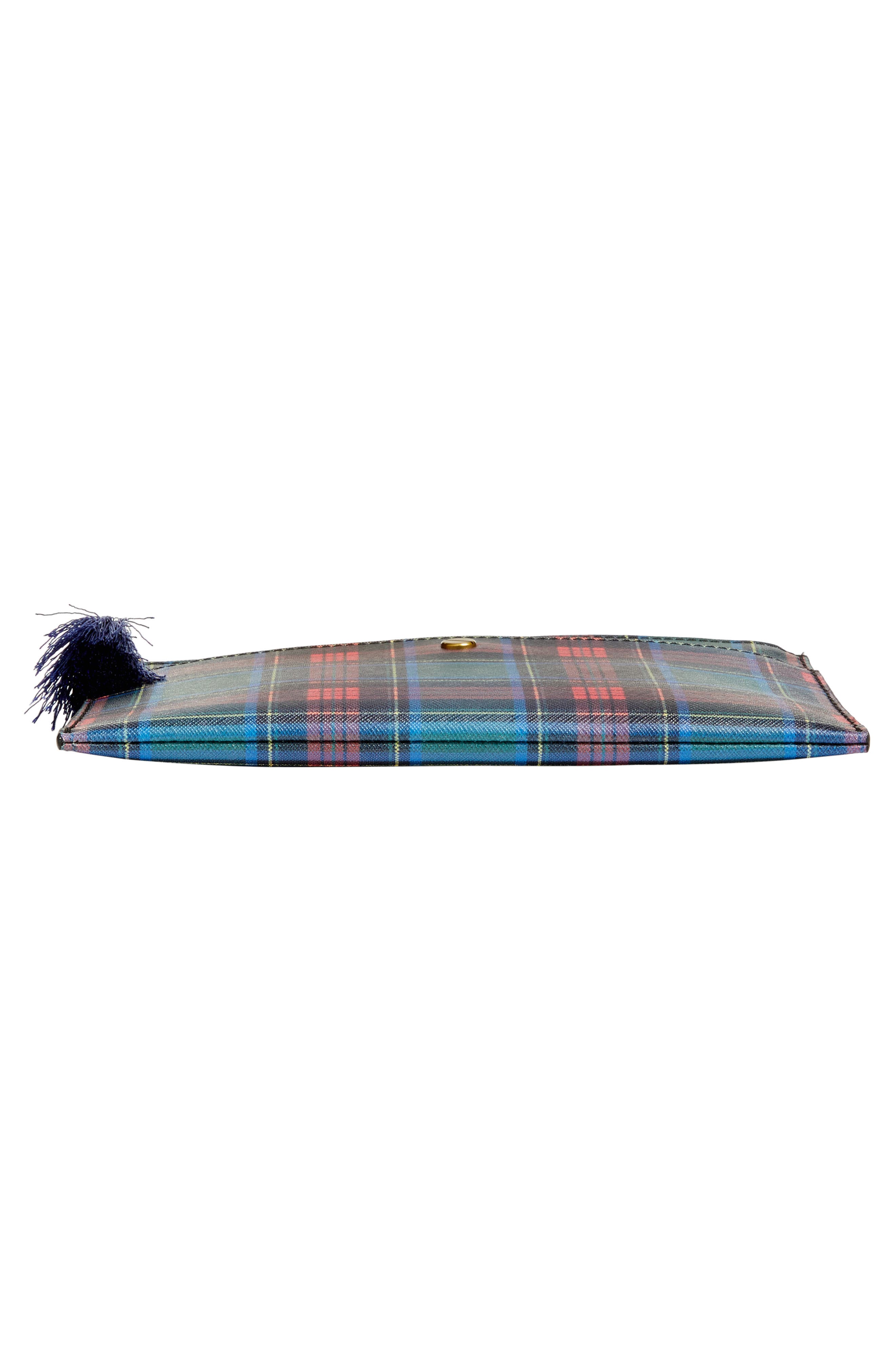 Medium Plaid Print Pouch, Alternate, color, FOREST PLAID