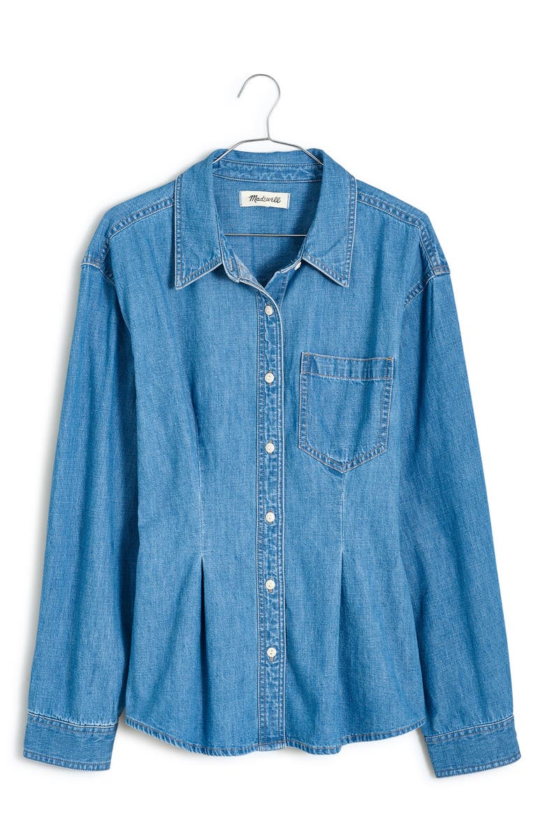 Madewell Fitted Denim Button-Up Shirt, Alternate, color, 