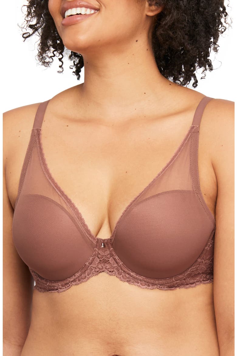 Mystique Underwire Plunge Bra, Main, color, PECAN