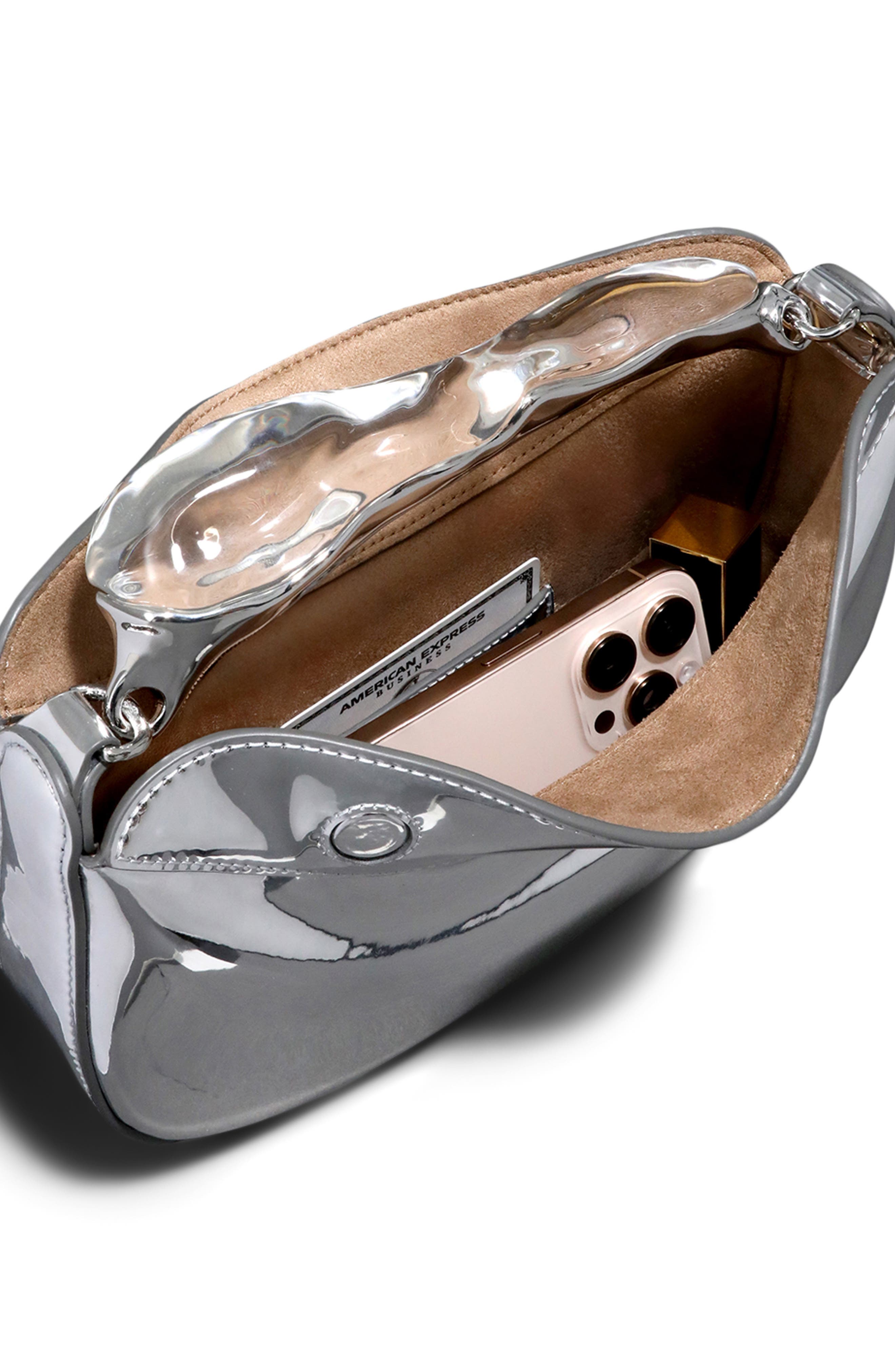 Alexis Bittar Water Stone Top Handle Bag, Alternate, color, Chrome