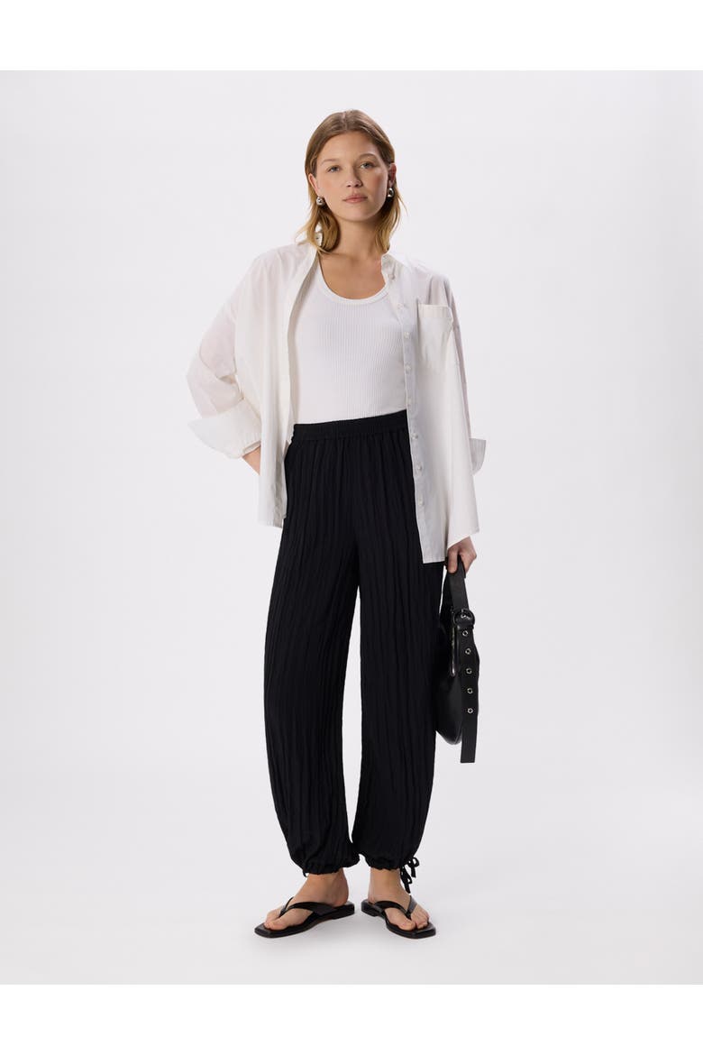 Relaxed Tie Hem Trouser, Alternate, color, Black