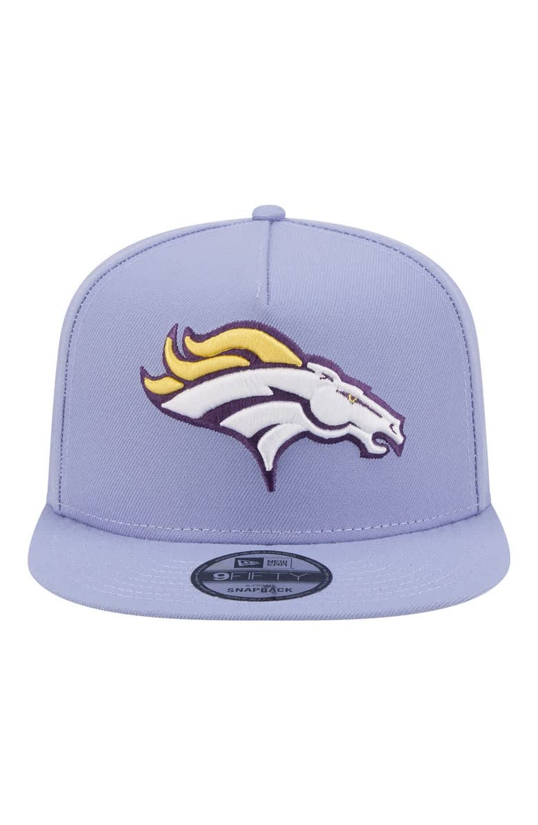 New Era Men's New Era  Lavender Denver Broncos Bloom A-Frame 9FIFTY Snapback Hat, Alternate, color, Lavender