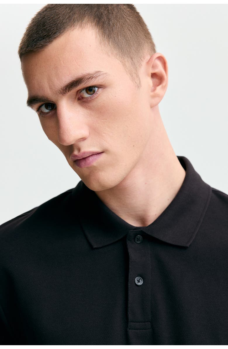 H&M Regular Fit Polo Shirt, Alternate, color, Black