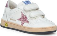 Golden Goose Kid's Ball Star Glitter Leather Sneaker