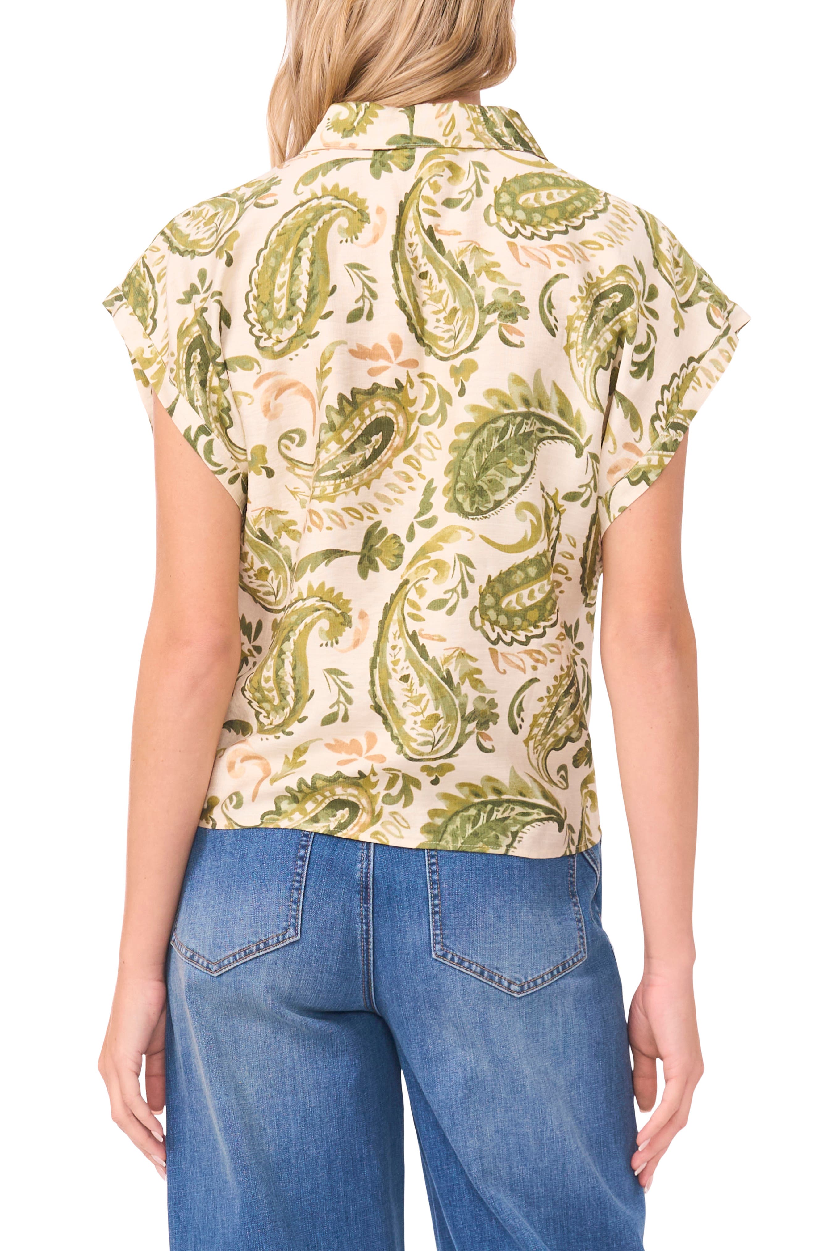 Tie Front Cap Sleeve Top - image 2