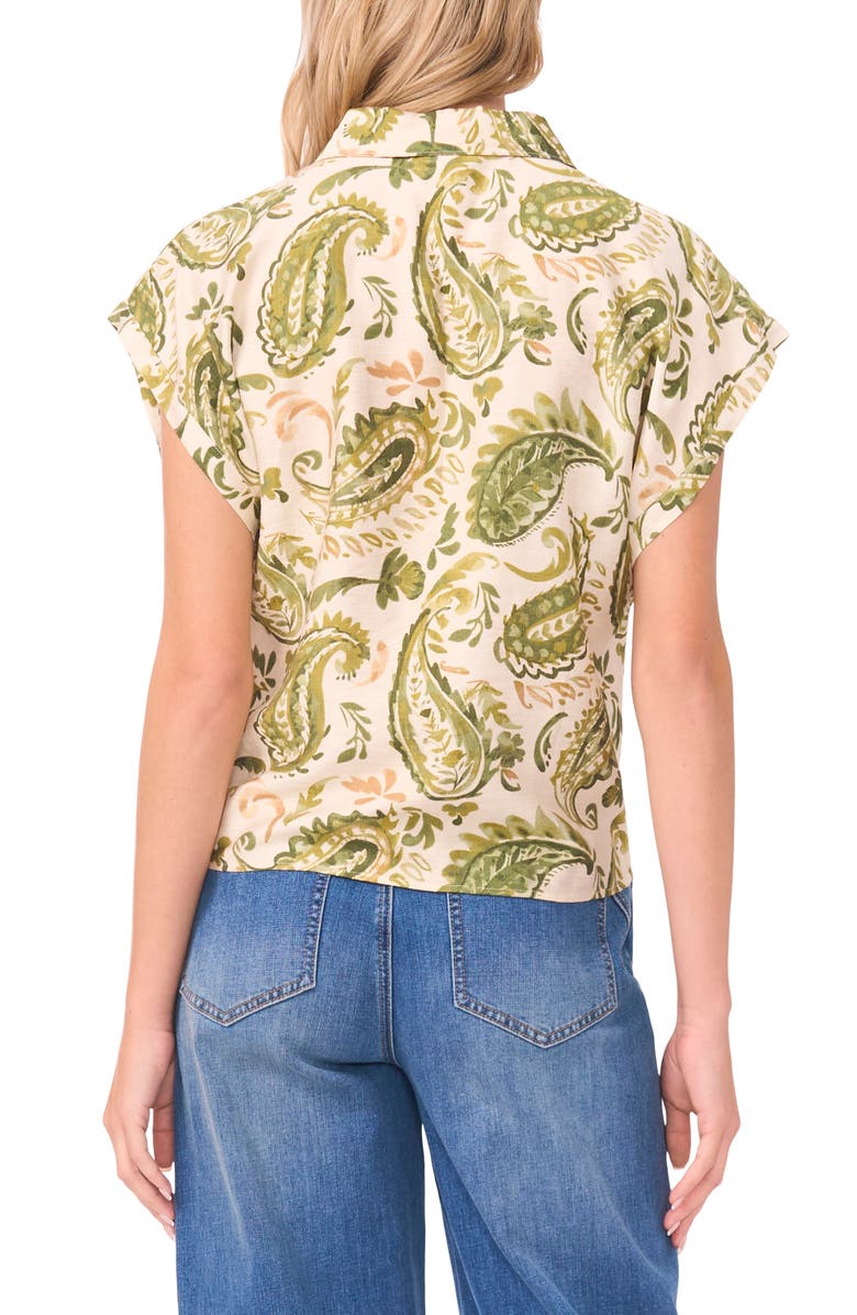 Vince Camuto Tie Front Cap Sleeve Top, Alternate, color, Twist Of Lime