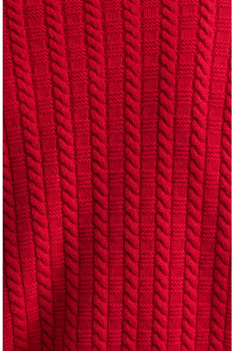 4-Bar Anchor Intarsia Cable Stitch Wool Sweater, Alternate, color, RED