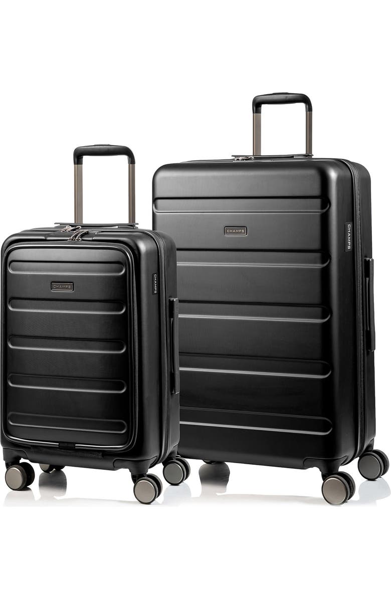 CHAMPS Tech 2-Piece Wheeled Luggage Set, Main, color, Black