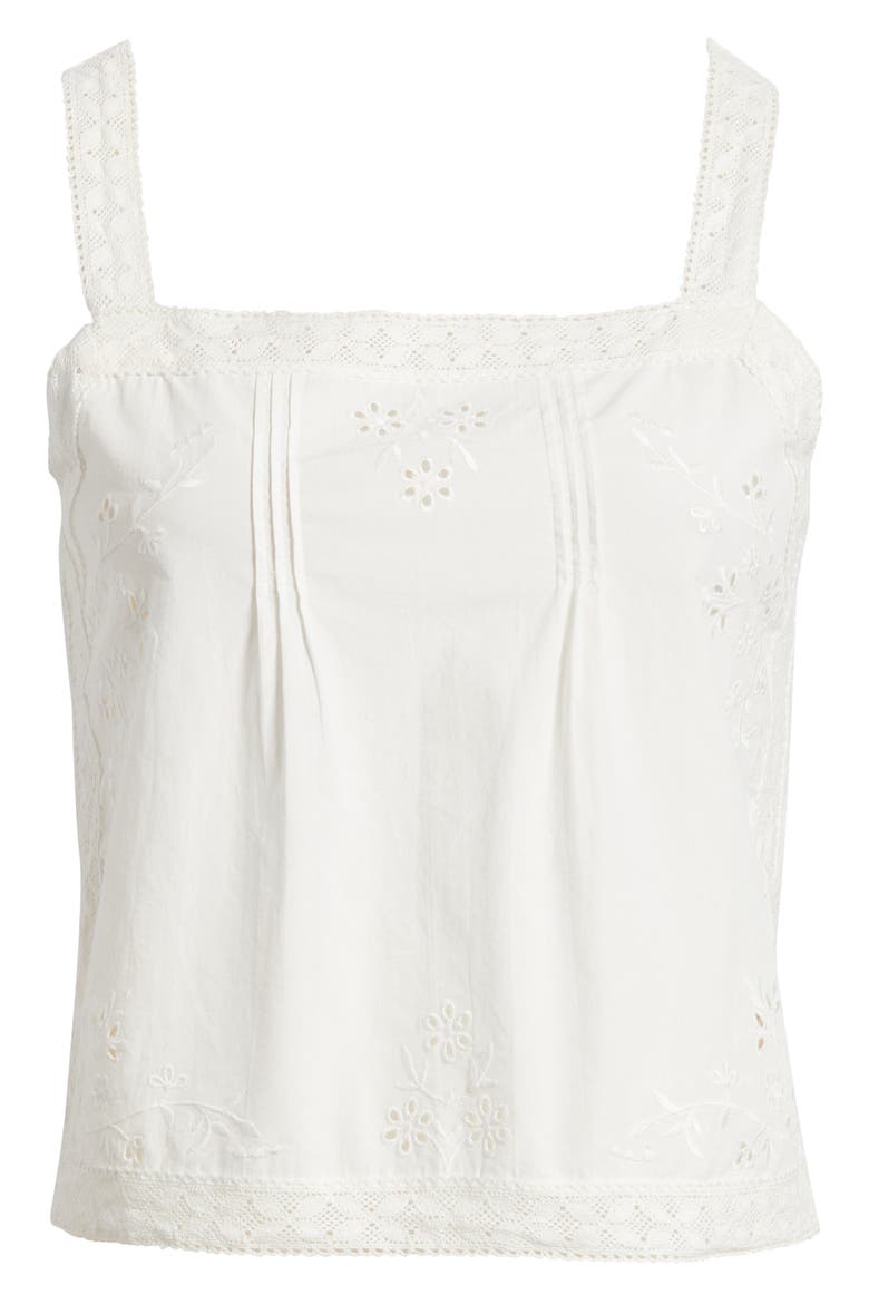 Amal Embroidered Eyelet Organic Cotton Top, Alternate, color, IVORY