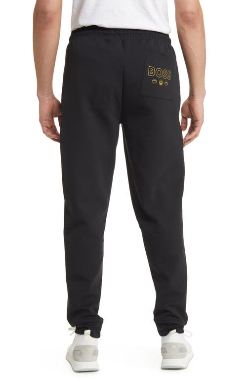 Shop Hugo Boss Boss X Nfl Cotton Blend Joggers In Minnesota Vikings Black