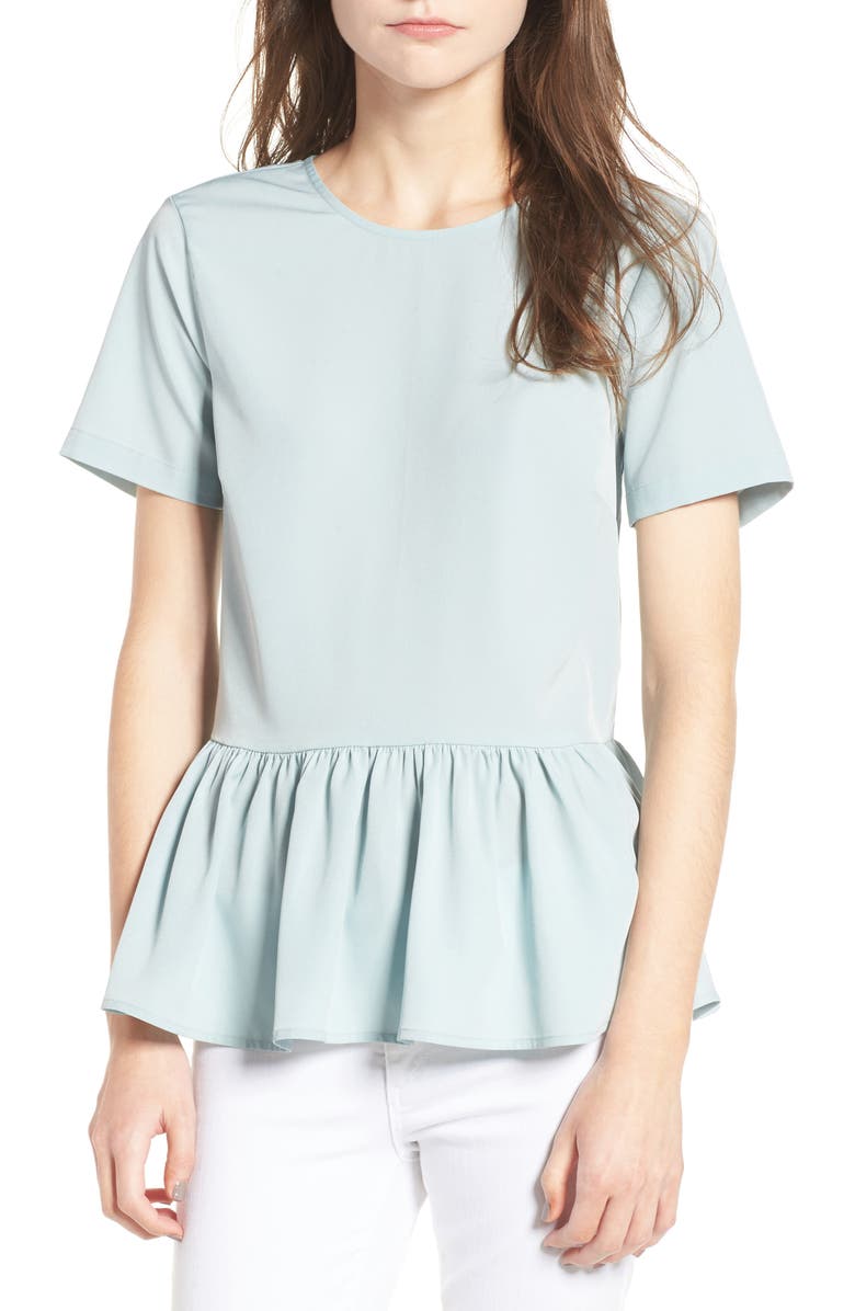 Hinge Tie Back Peplum Top, Main, color, 
