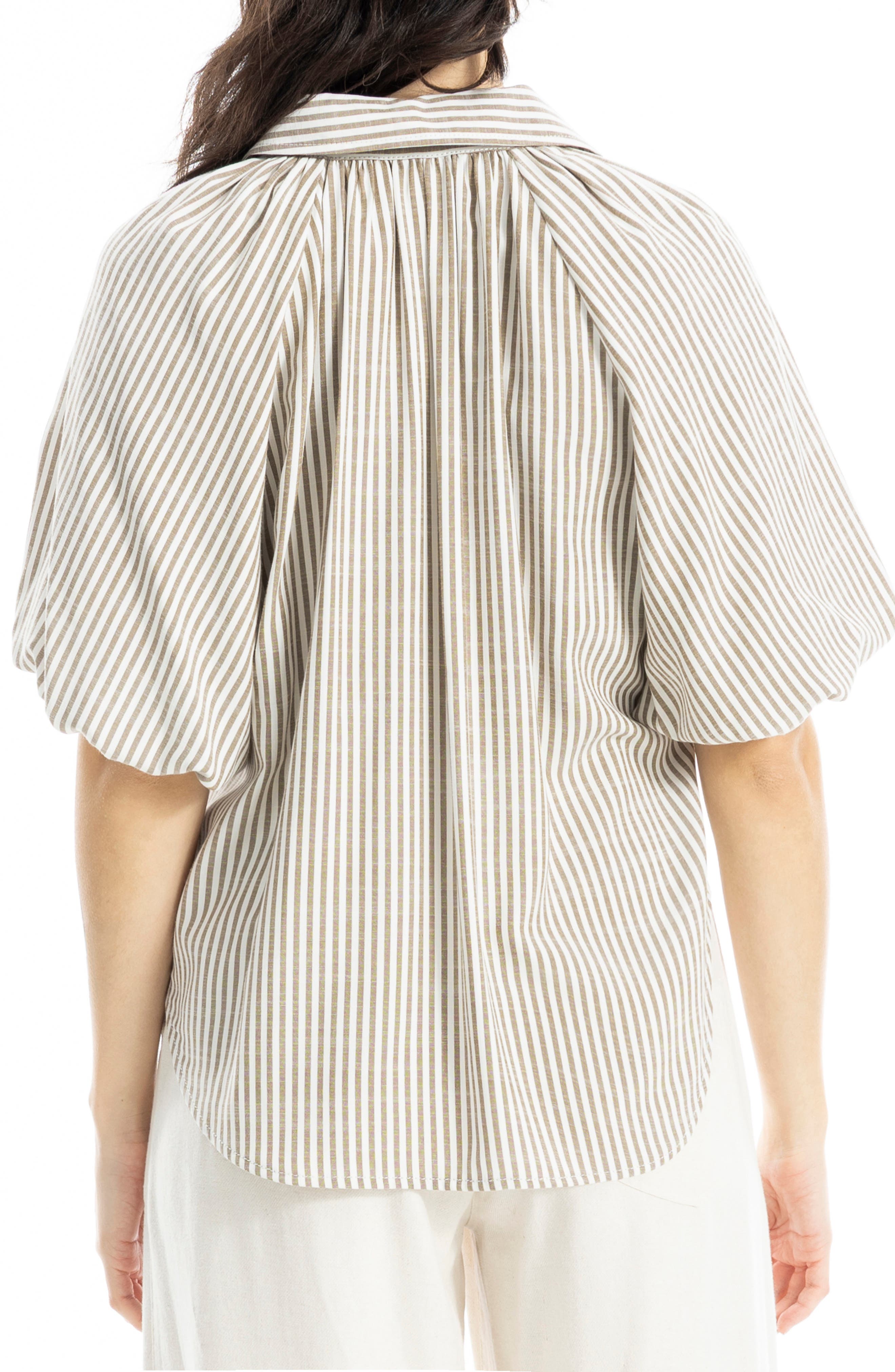 Bubble Sleeve Boyfriend Shirt - image 4