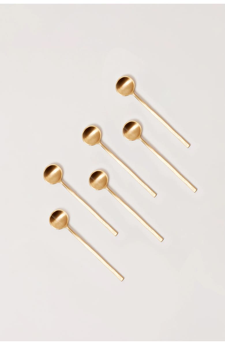 Fleck Wabi Dessert Spoons - Set of 4, Alternate, color, Brass