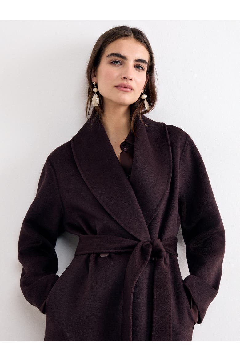 Daisy Midi Coat, Alternate, color, Brown