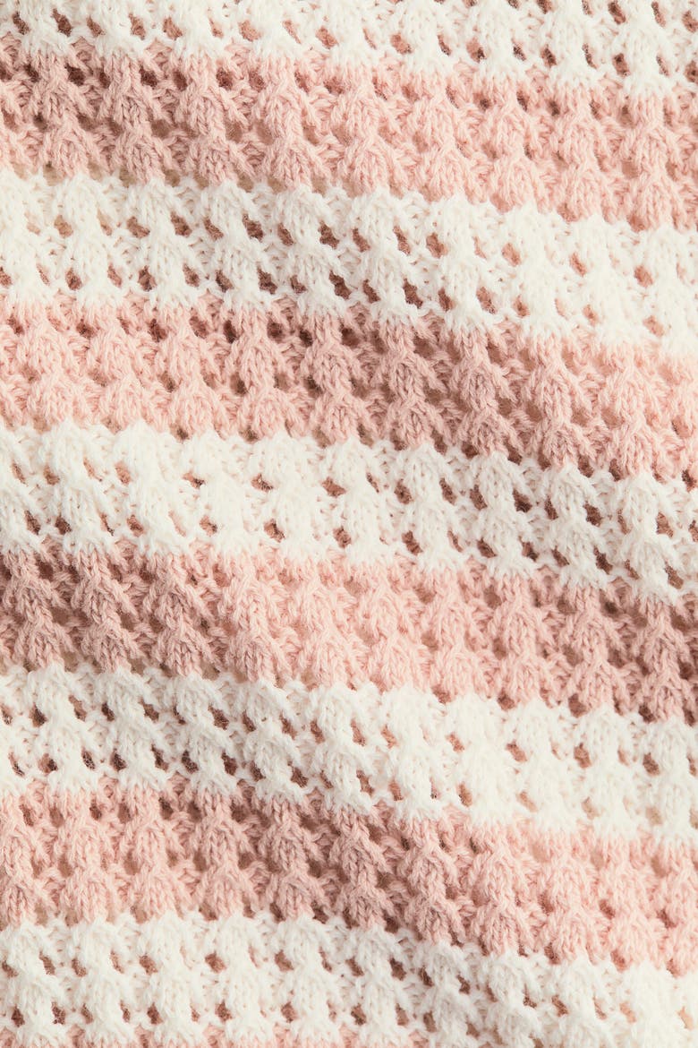 Pointelle-knit Jumper, Alternate, color, White/pink striped