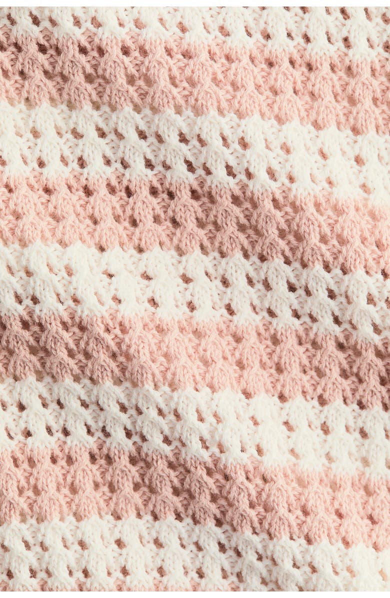 H&M Pointelle-knit Jumper, Alternate, color, White/Pink Striped