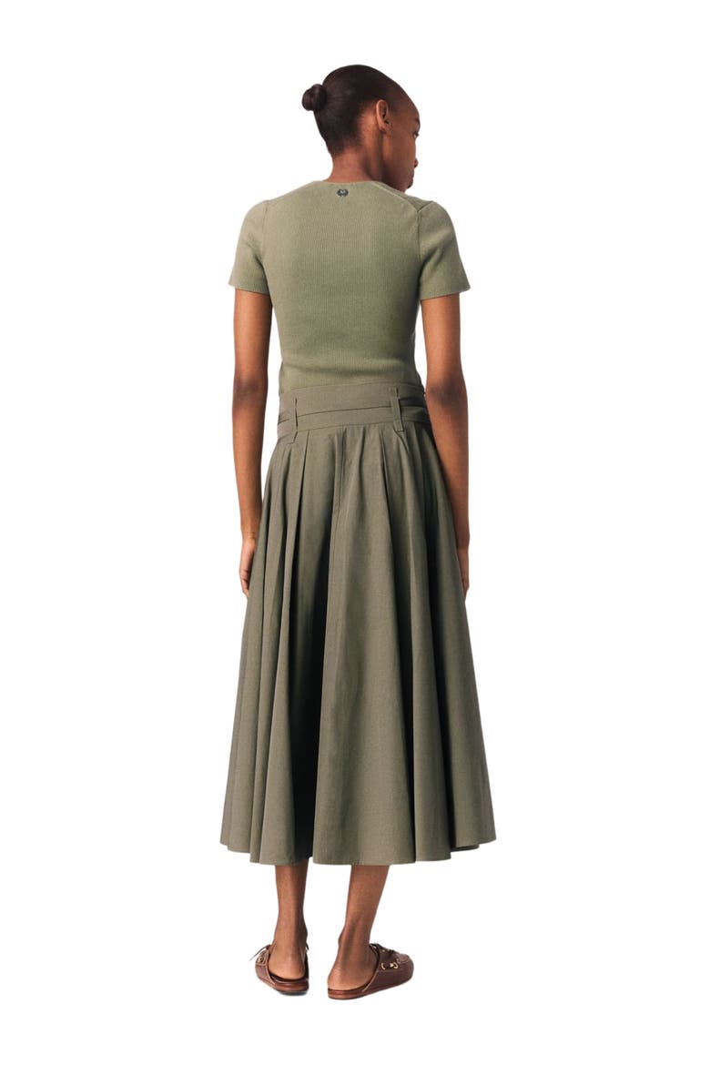 Square-neck ribbed sweater, Alternate, color, Khaki