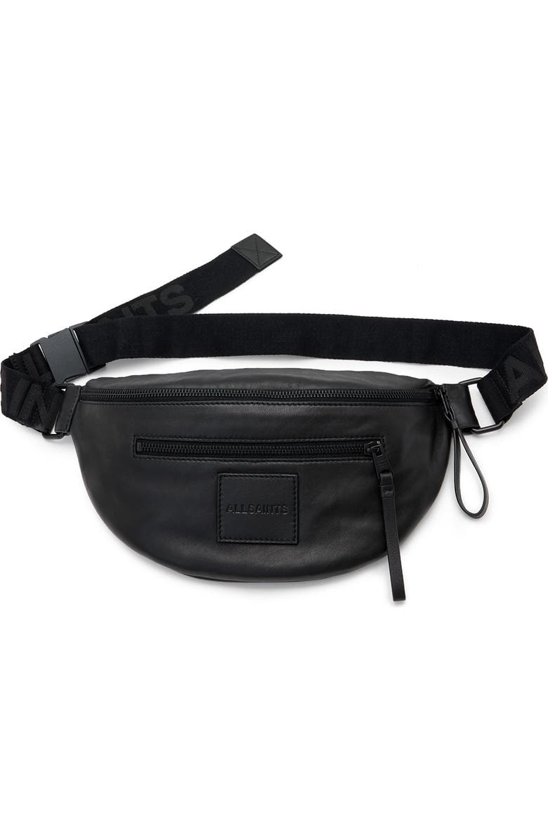 AllSaints Itoko Lambskin Leather Bum Bag, Main, color,