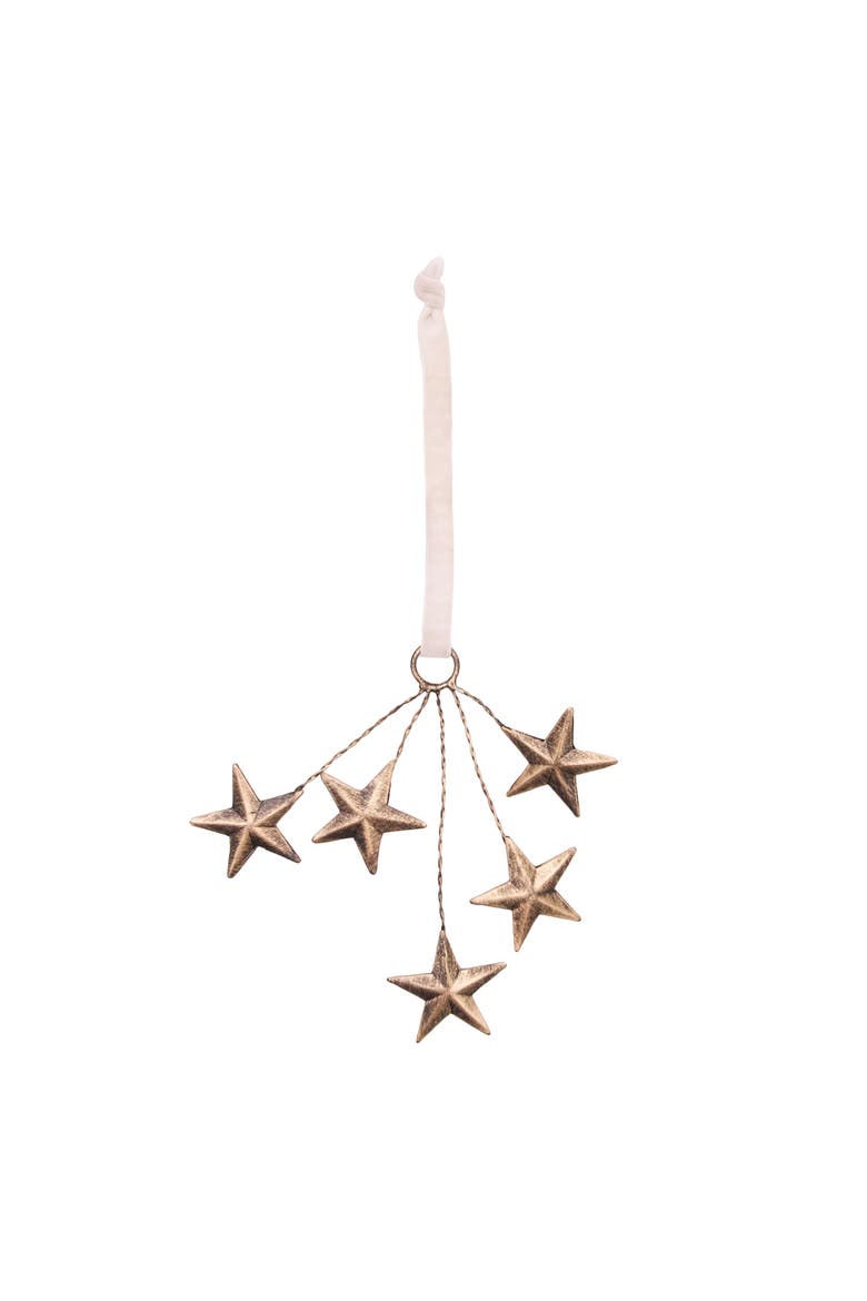 Star Cluster Brass Christmas Tree Ornament, Main, color, Gold