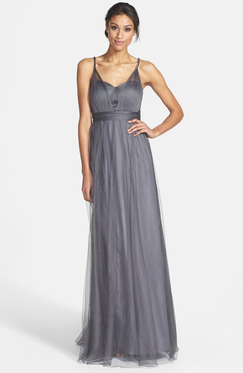 Jenny Yoo Annabelle Convertible Tulle Column Dress, Alternate, color,