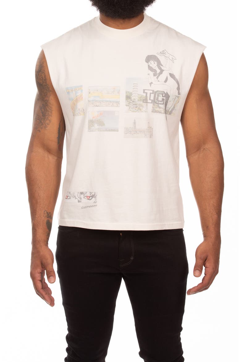 Gelato Graphic Tank, Main, color, ANTIQUE WHITE