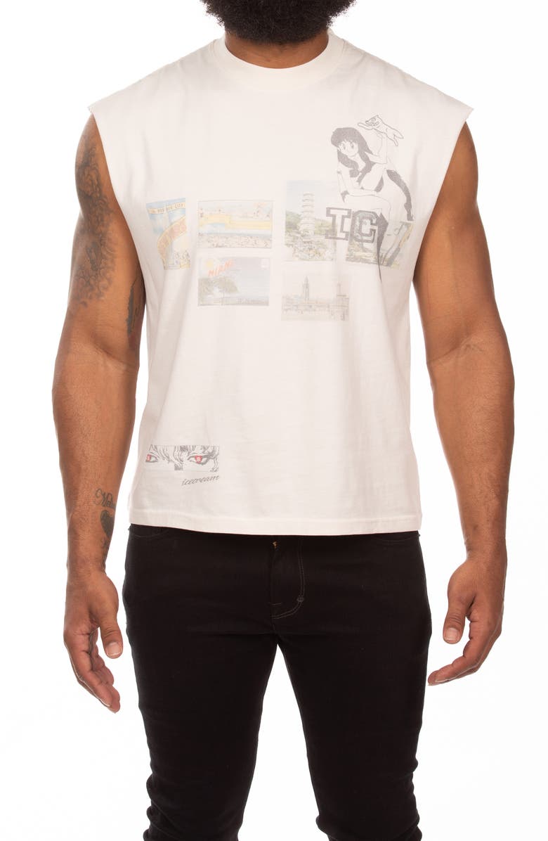 ICECREAM Gelato Graphic Tank, Main, color, Antique White
