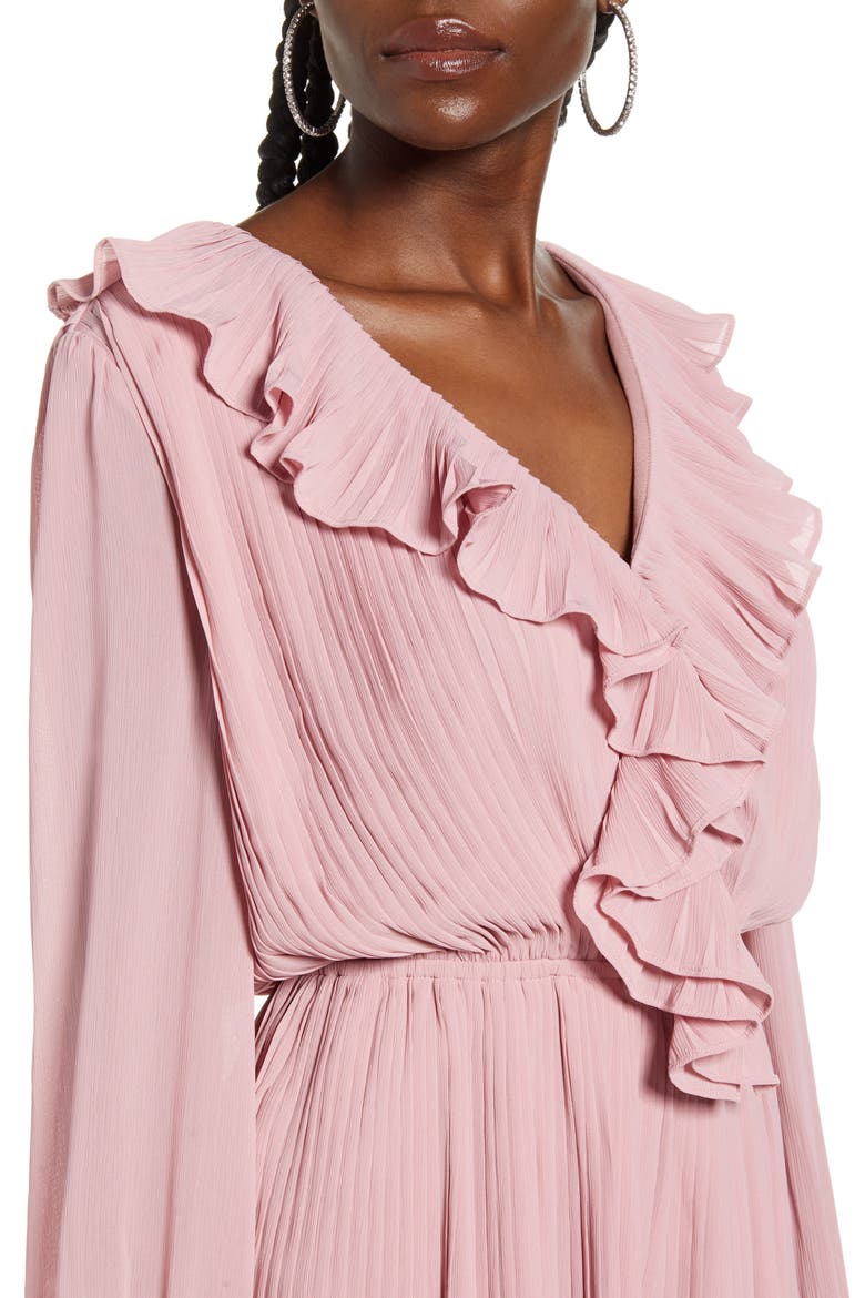 Ruffled Pleat Romper, Alternate, color, MAUVE