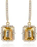 SUZY LEVIAN Semiprecious Stone Halo Drop Earrings