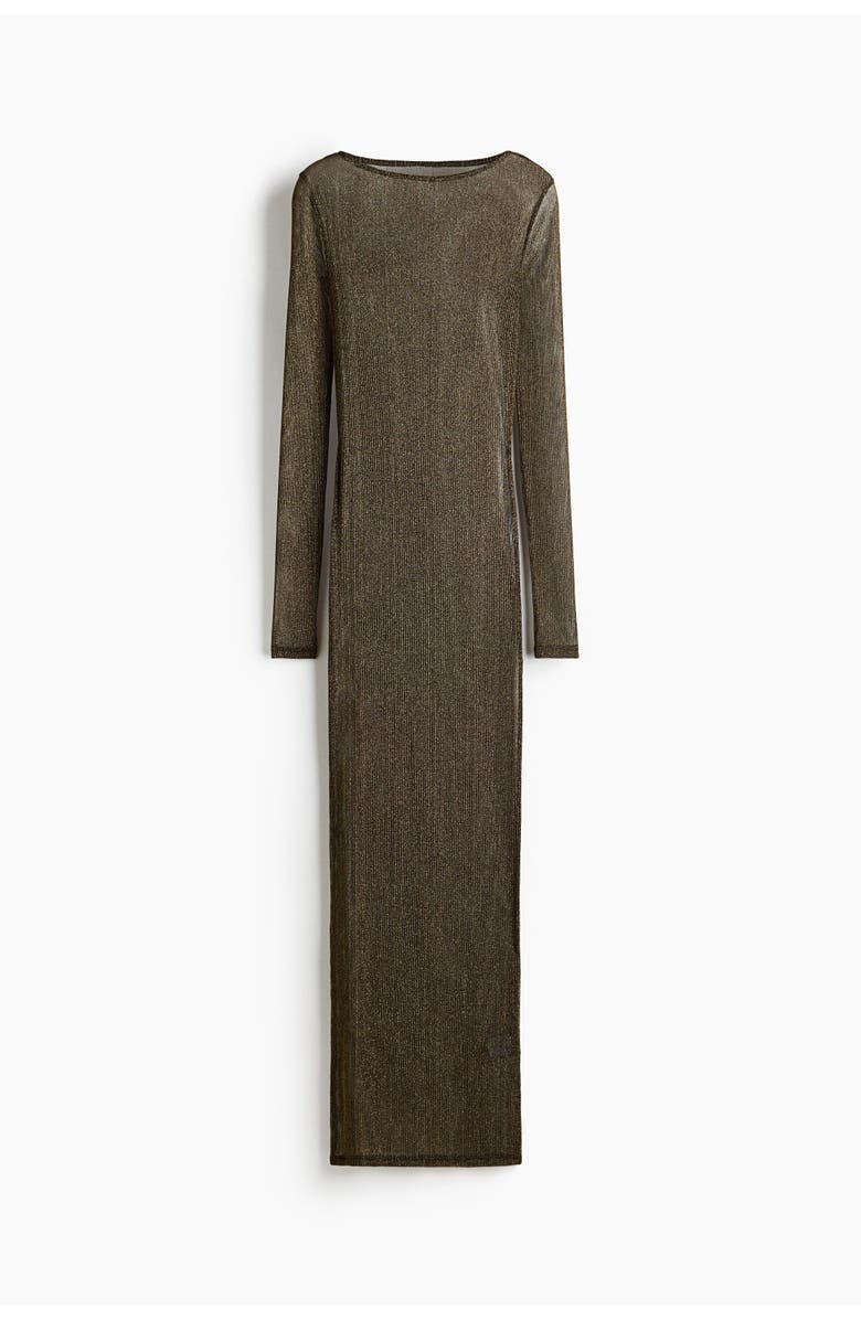 H&M Glittery Bodycon Dress, Main, color, Black/Gold-Colored