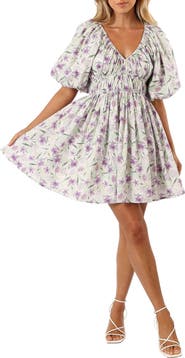 Petal & Pup Tenaya Floral Puff Sleeve Minidress