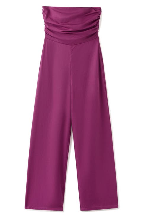 Strapless Wide Leg Jumpsuit