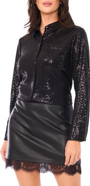 Vince Camuto Sequin Button-Up Shirt