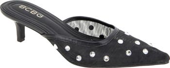 Dixy Pointed Toe Kitten Heel Mule