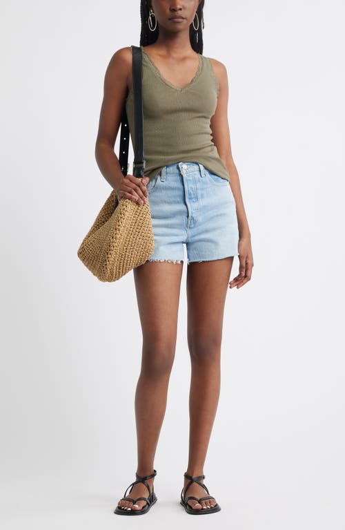 Treasure & Bond Lace Trim Pointelle Tank Top
